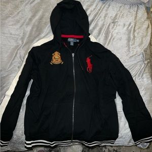 Black Ralph Lauren Big Pony zip up hoodie